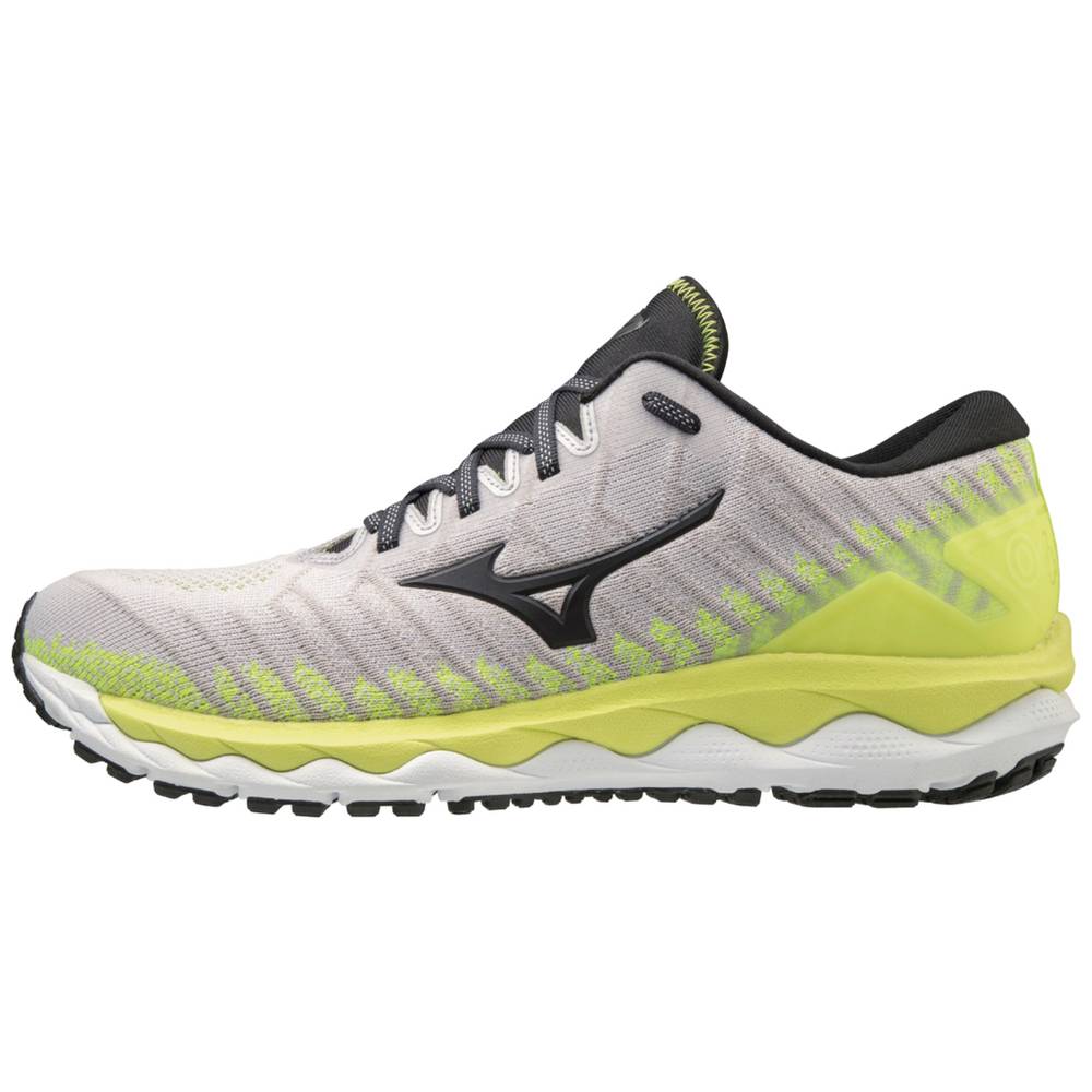 Zapatillas Running Mizuno Wave Sky 4 WAVEKNIT™ Hombre Blancas/Amarillo Baratas STWQ-69425